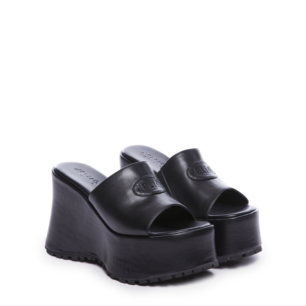 Black Platform Wedge Sandals